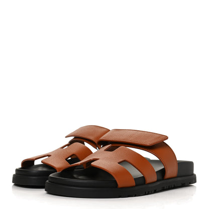 Hermes Epsom Womens Chypre Sandals 35.5 Natural 3 of 12