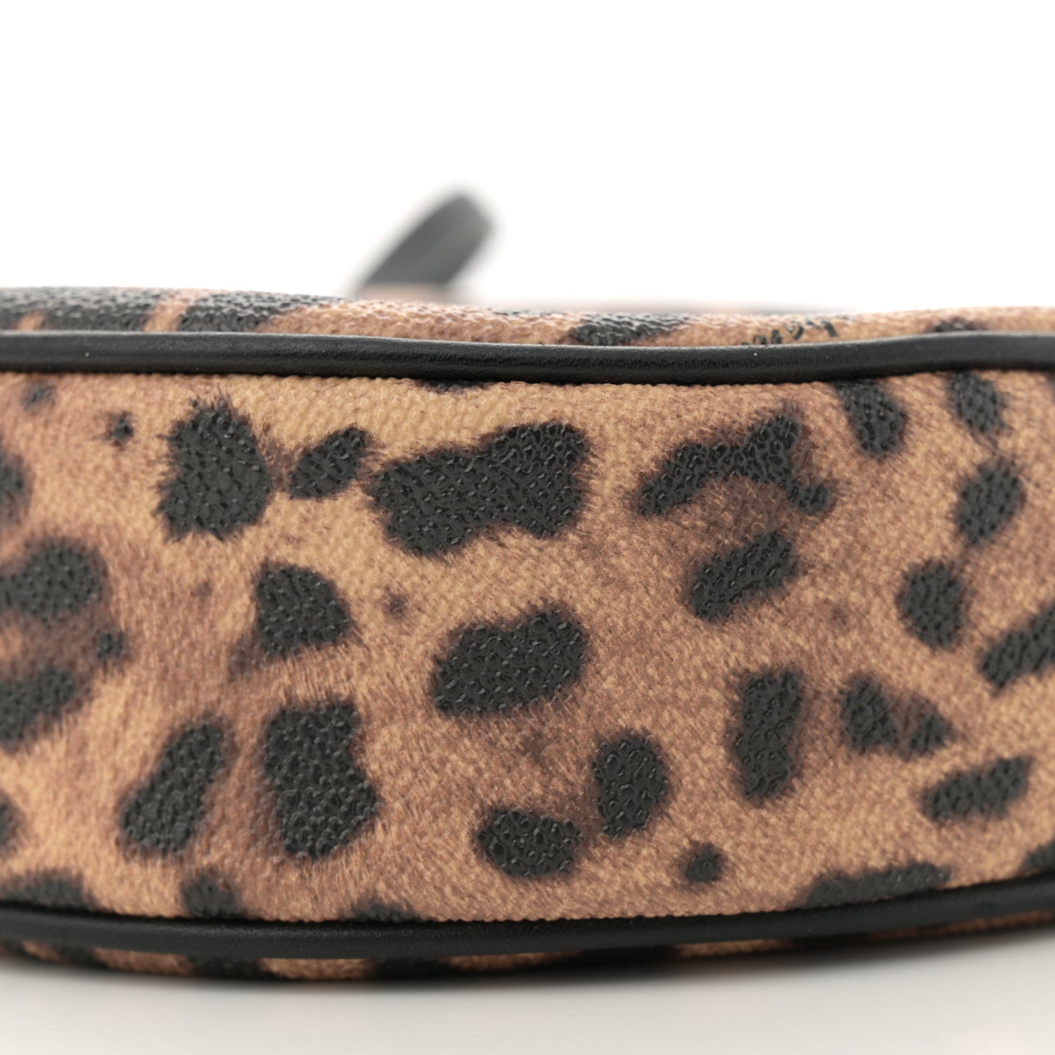 Dolce & Gabbana Dauphine Leopard Print Round Crossbody Black 9 of 9