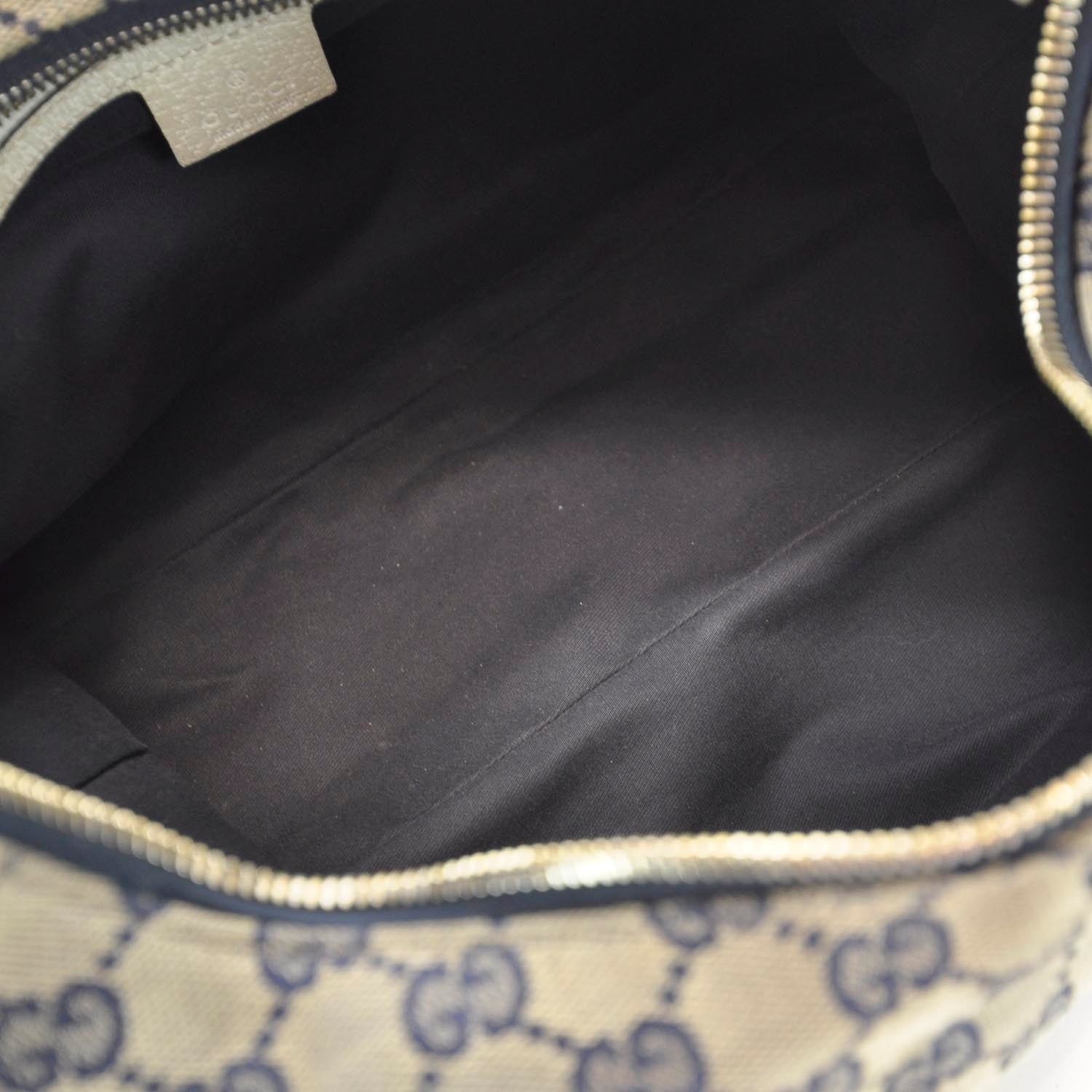 Gucci Monogram Medium Horsebit Chain Hobo Navy 7 of 11