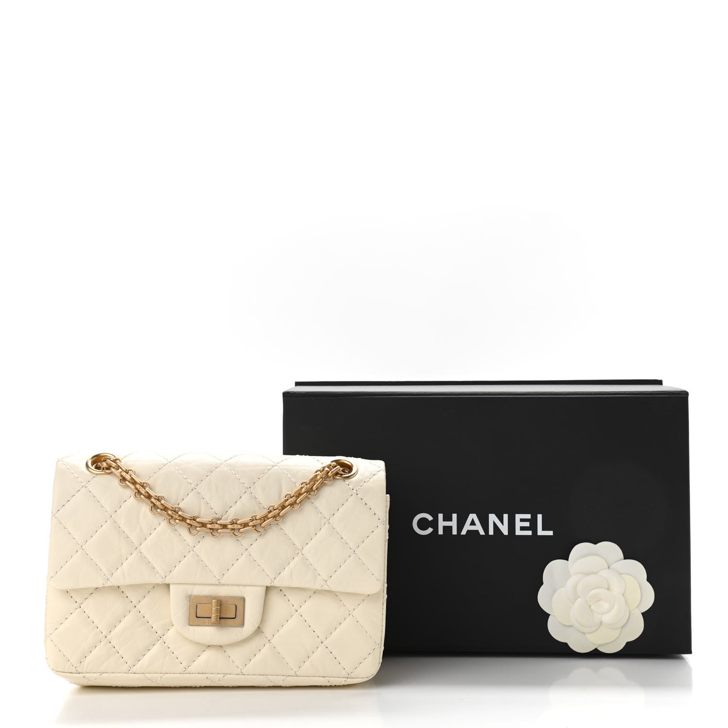 Chanel Aged Calfskin Quilted 2.55 Reissue Mini Flap White 11 of 11