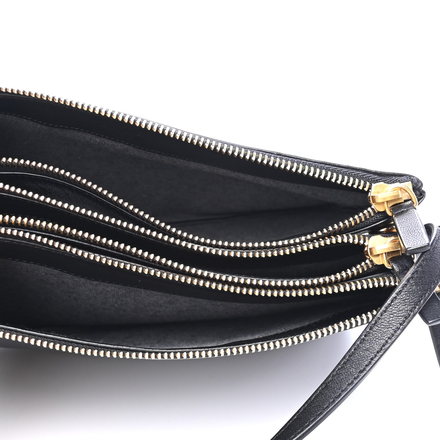 Celine Lambskin Large Trio Crossbody Bag Black 4 of 5