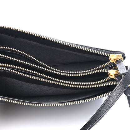 Celine Lambskin Large Trio Crossbody Bag Black 4 of 5