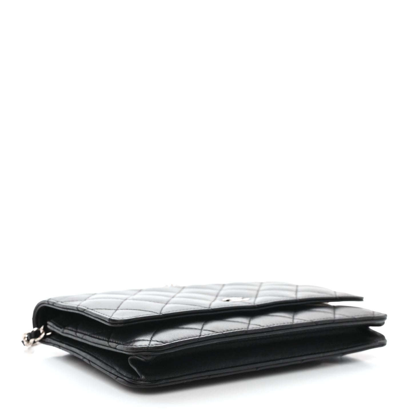 Lambskin Quilted Wallet On Chain WOC Black