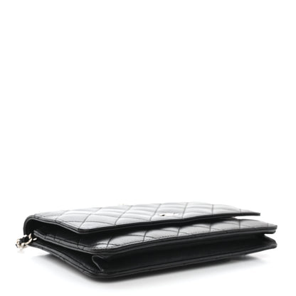 Chanel Lambskin Quilted Wallet On Chain WOC Black 4 of 12