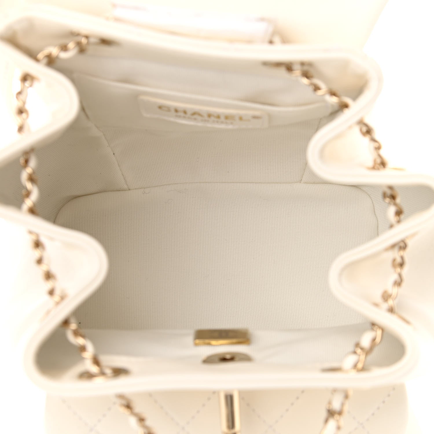 Chanel Lambskin Quilted Small Duma Drawstring Backpack White 5 of 10