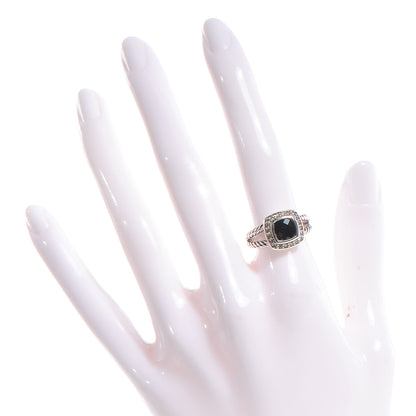 David Yurman Sterling Silver Diamond Black Onyx 7mm Petite Albion Ring 52 6 2 of 5