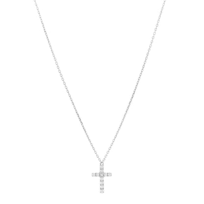 Cartier 18K White Gold Diamond Symbols Cross Pendant Necklace 1 of 6