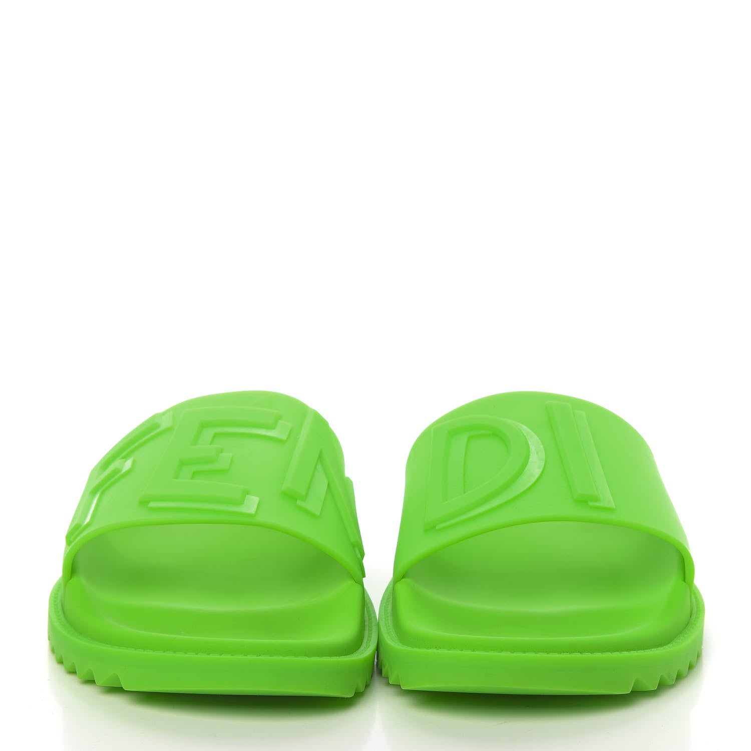 Fendi Rubber Logo Slide Sandals 9 Green 2 of 11