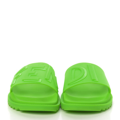 Fendi Rubber Logo Slide Sandals 9 Green 2 of 11