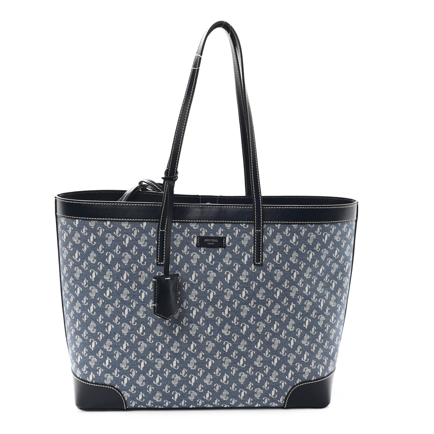 Denim Calfskin JC Monogram Nine2Five East West Tote Denim