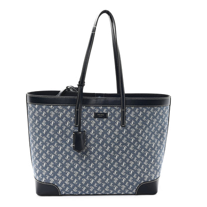 Jimmy Choo Denim Calfskin JC Monogram Nine2Five East West Tote Denim 1 of 9