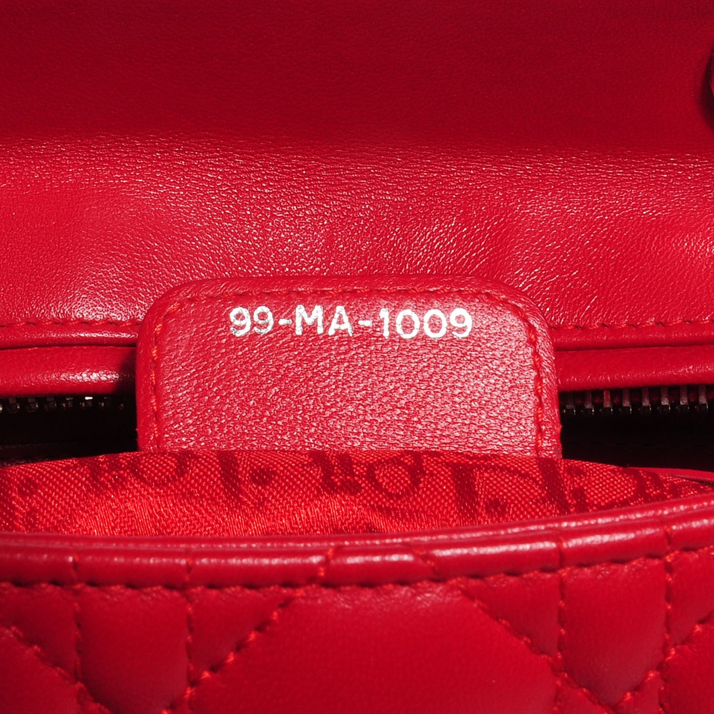 Lambskin Cannage Large Lady Dior Red