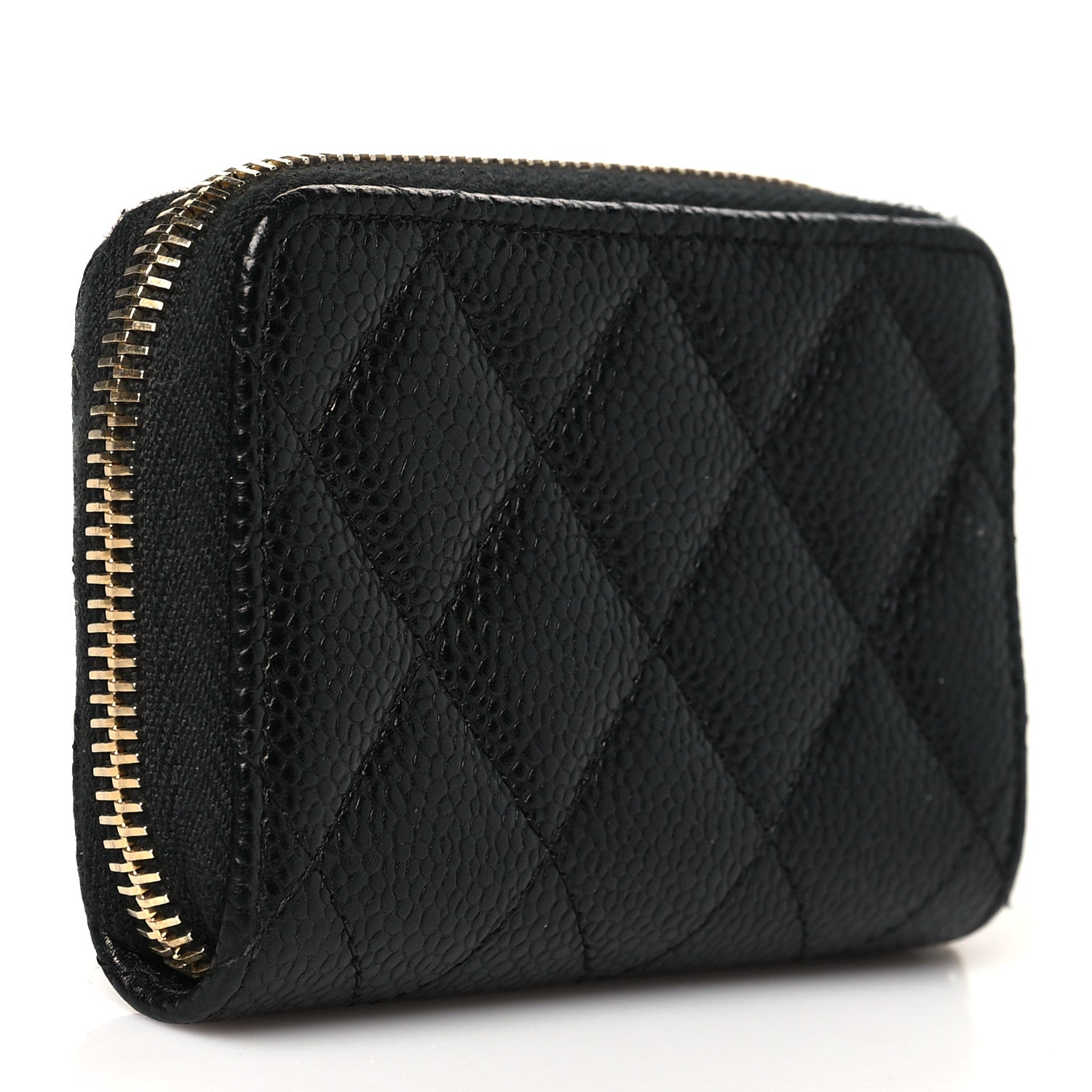 Chanel Caviar Quilted Zip Coin Purse Black 3 of 8