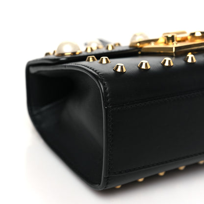 Gucci Calfskin Studded Small Padlock Shoulder Bag Black 8 of 9