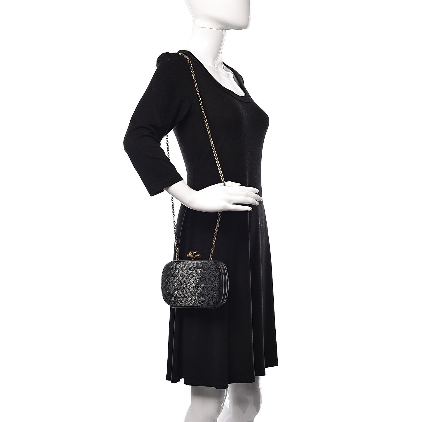 Lurex Intrecciato Chain Knot Clutch