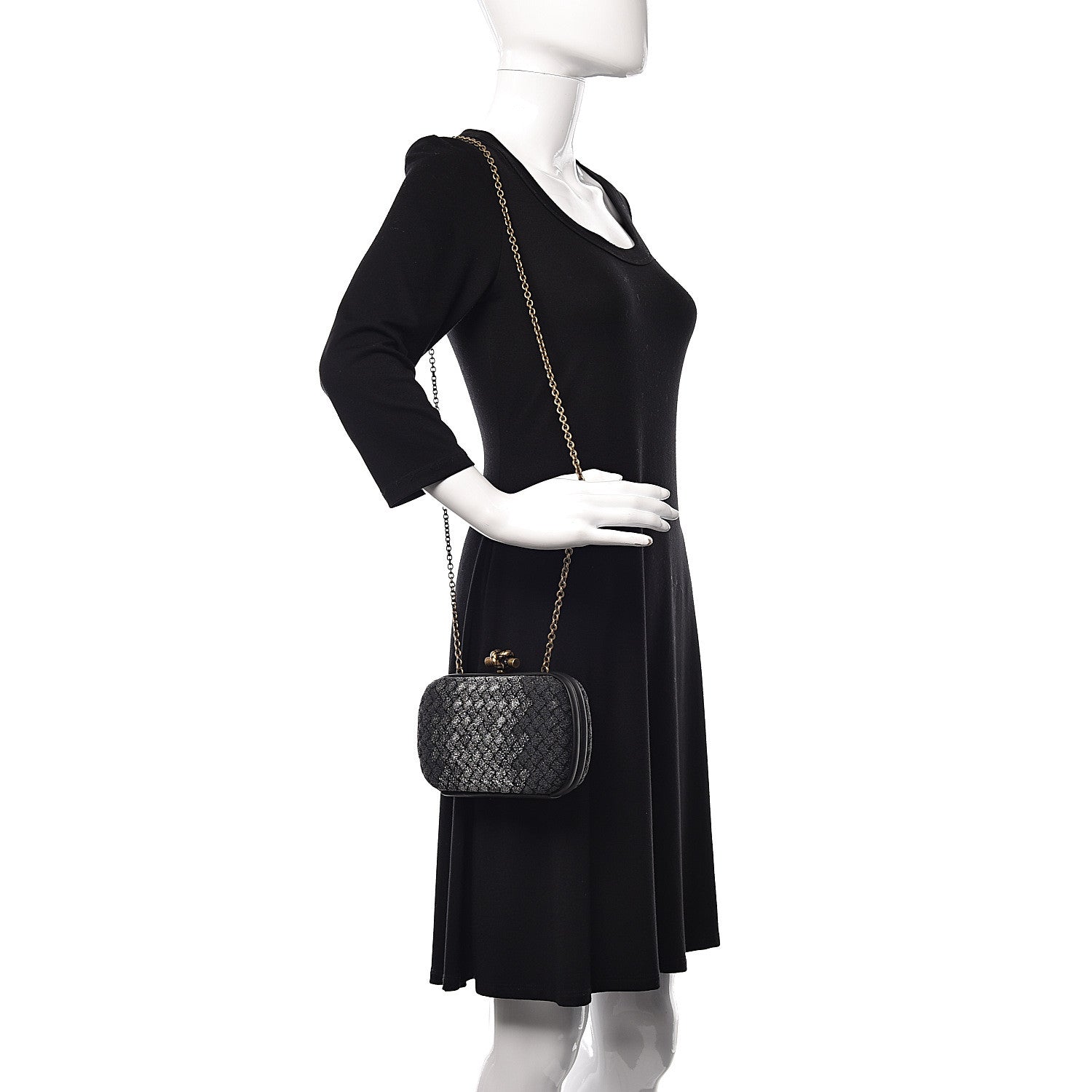 Bottega Veneta Lurex Intrecciato Chain Knot Clutch 2 of 9