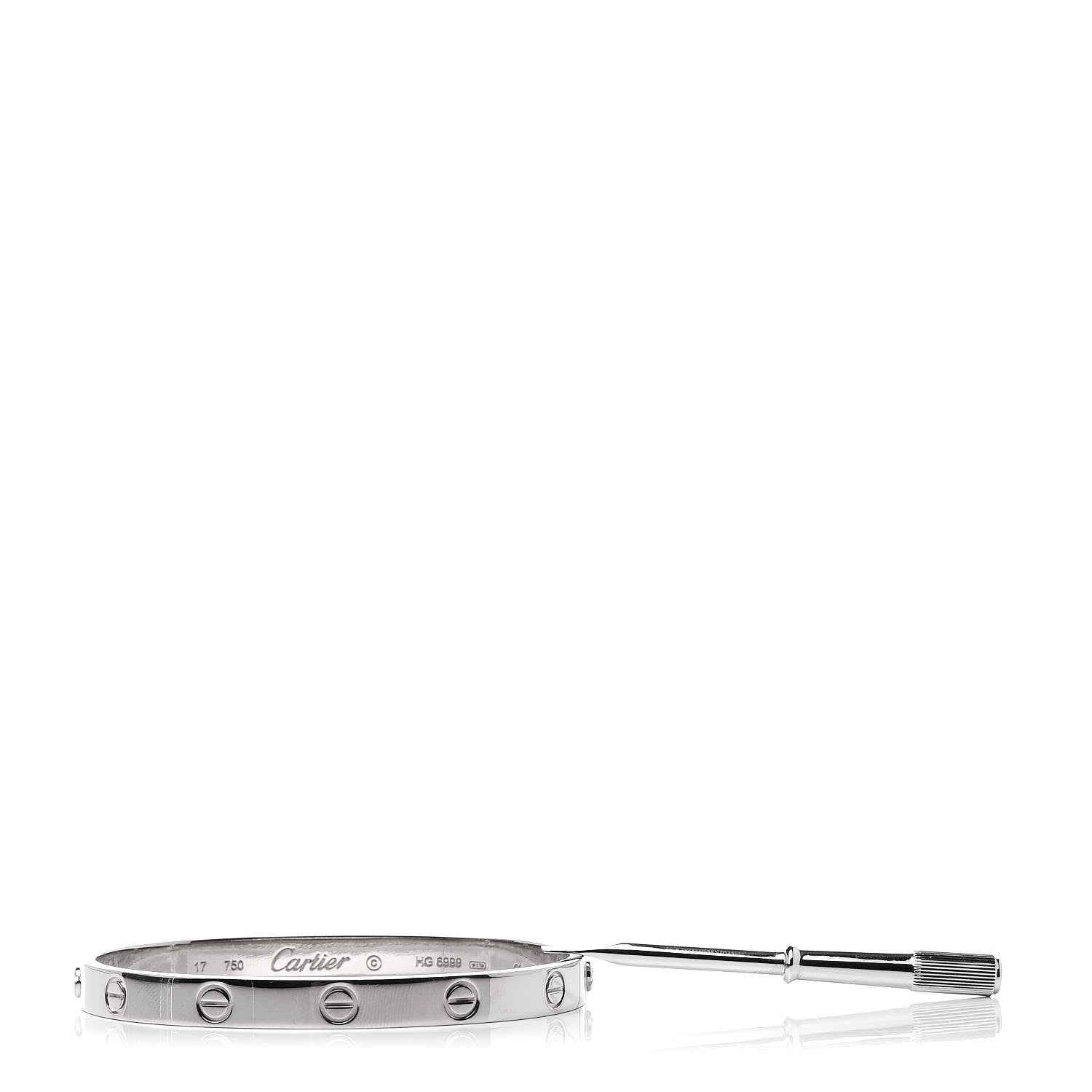 Cartier 18K White Gold LOVE Bracelet 17 6 of 7