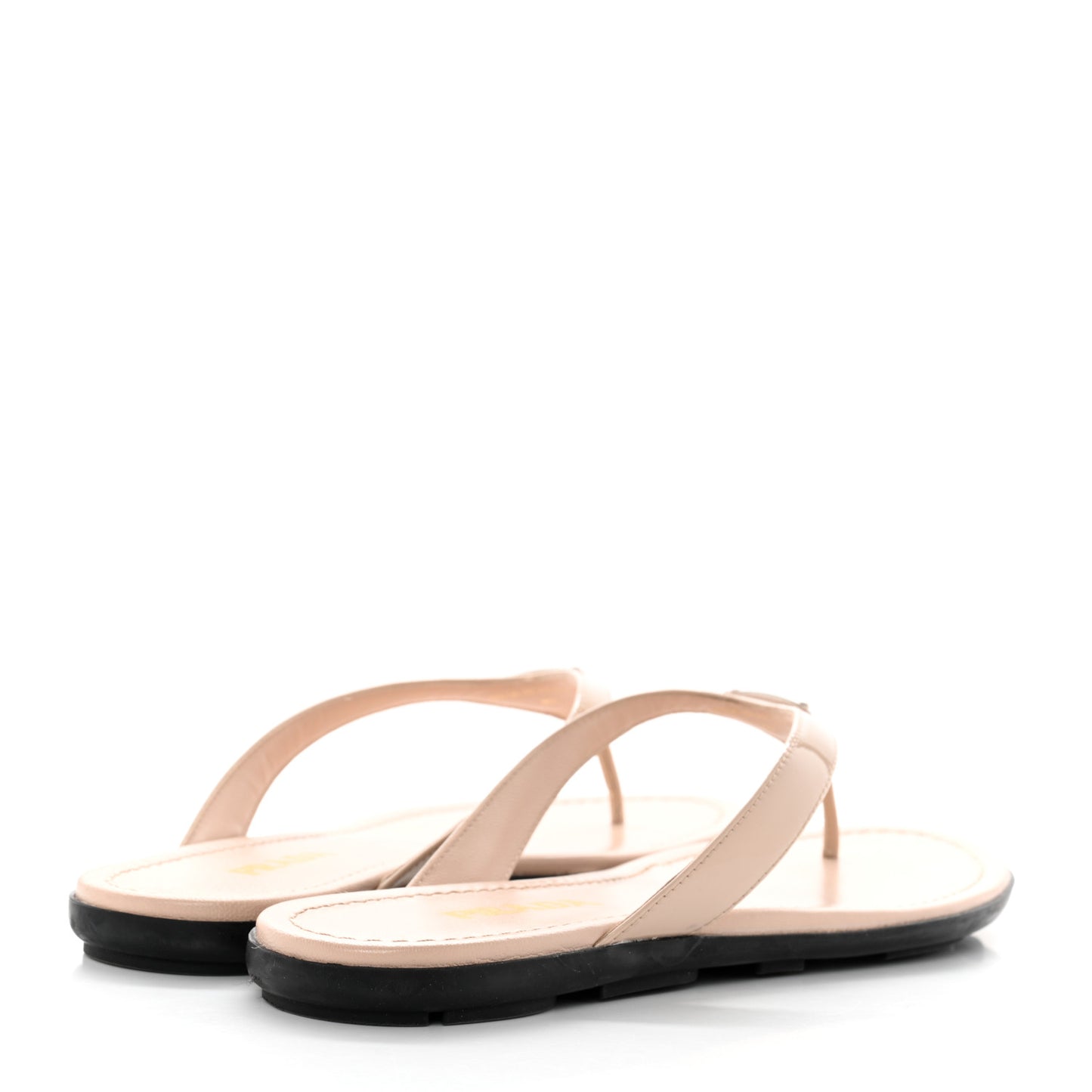 Patent Calfskin Logo Thong Sandals 40 Cipria