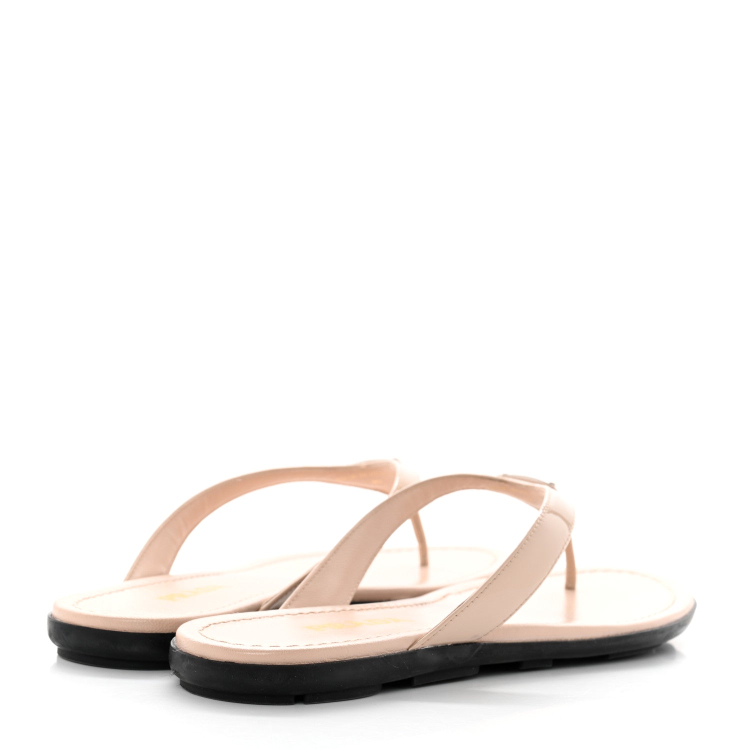 Prada Patent Calfskin Logo Thong Sandals 40 Cipria 4 of 9