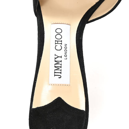 Jimmy Choo Suede Crystal Saeda 100 Pumps 37 Black 8 of 9