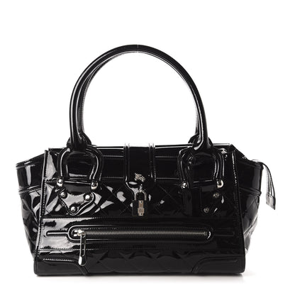 Burberry Patent Quilted Large Manor Tote Black 1 of 11