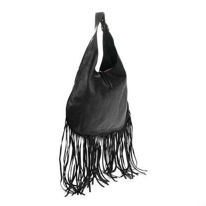 Gucci Calfskin Large New Jackie Nouveau Fringe Hobo Black 3 of 11