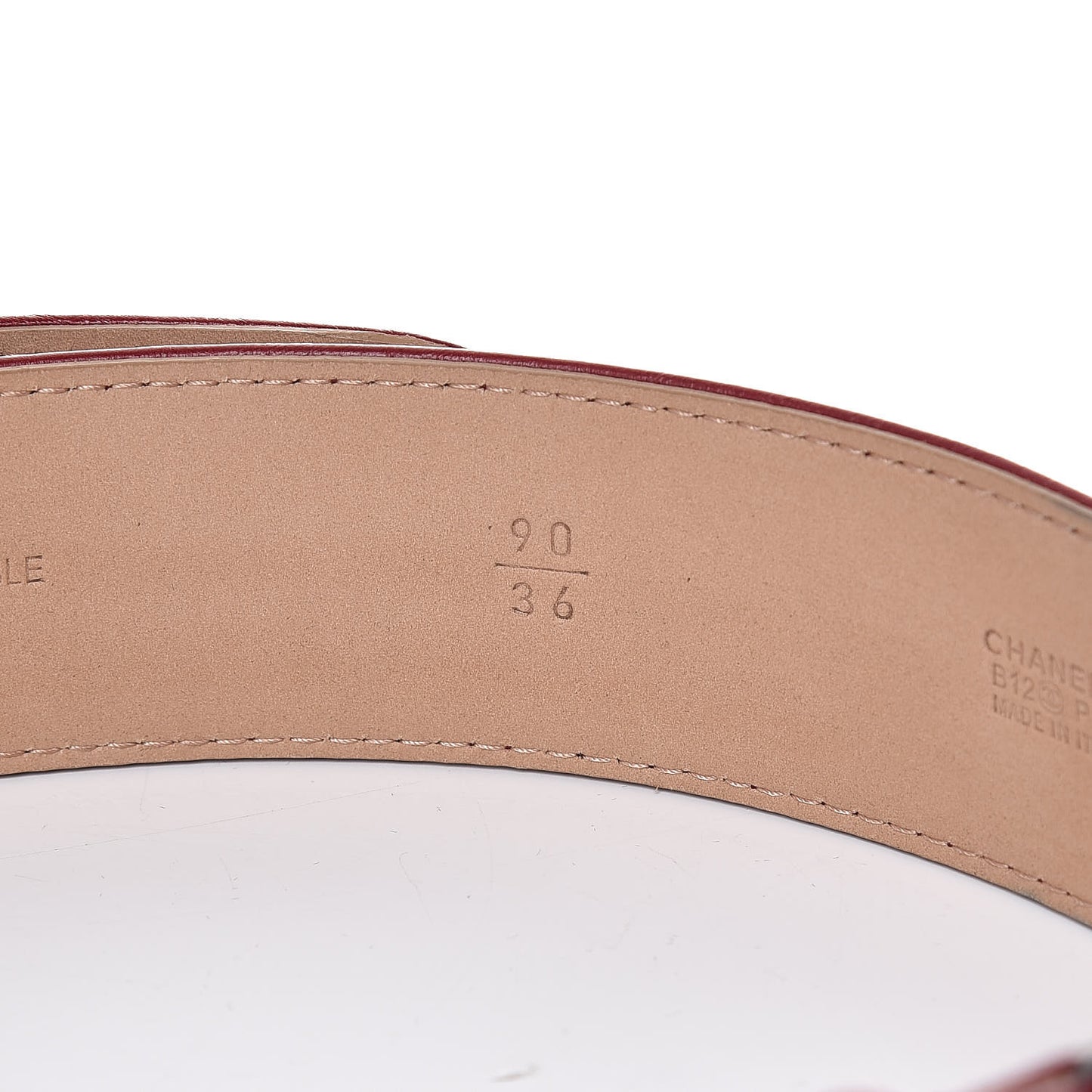 Aged Calfskin Charm Belt 90 36 Burgundy