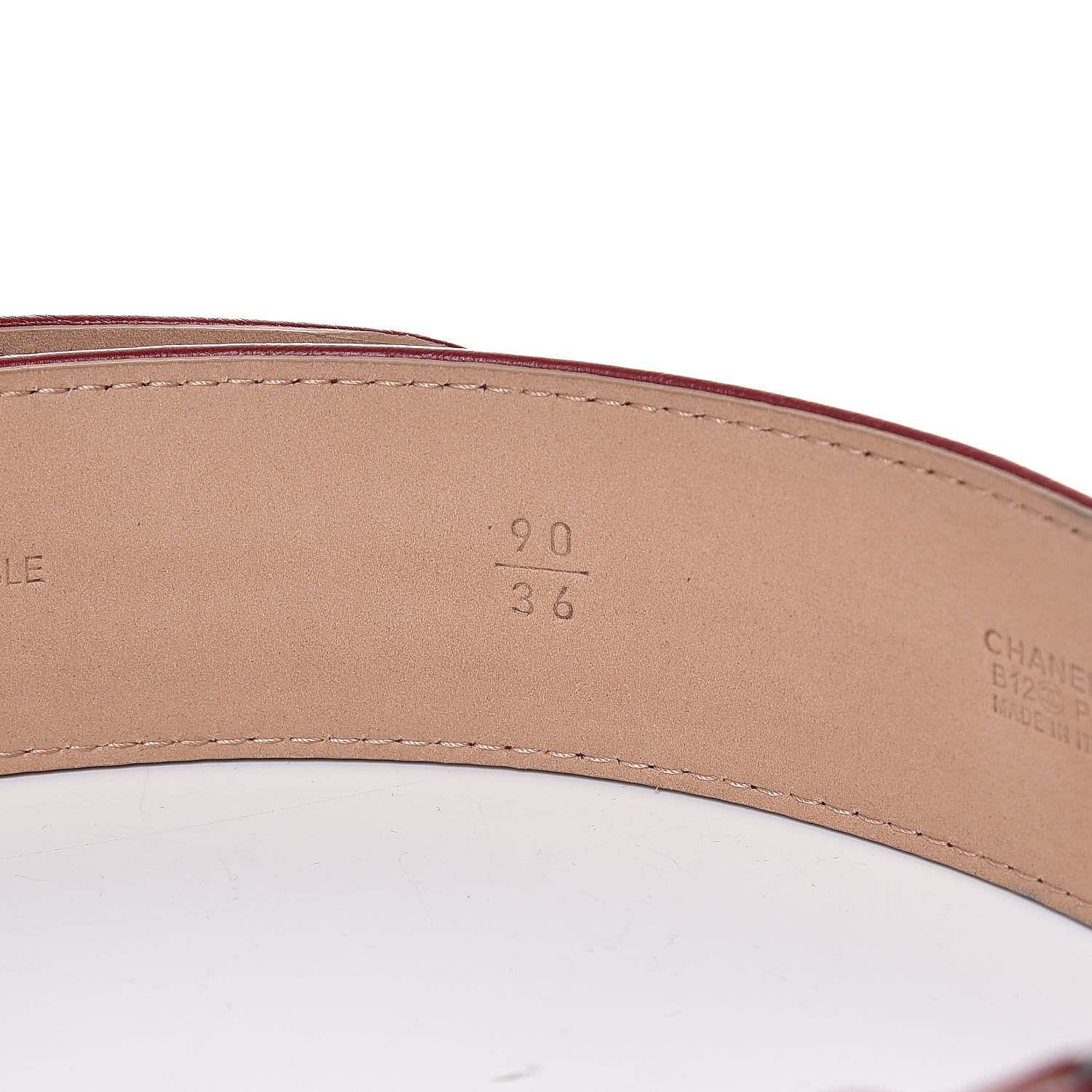 Chanel Aged Calfskin Charm Belt 90 36 Burgundy 8 of 10