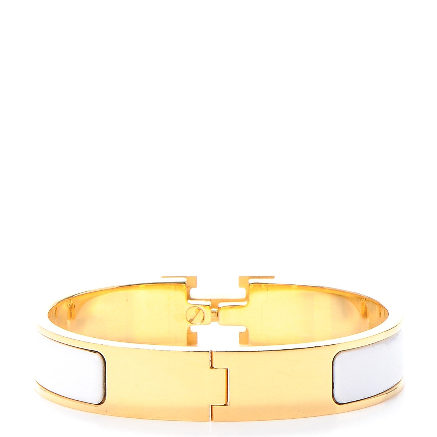 Hermes Enamel Narrow Clic Clac H Bracelet PM White 3 of 5