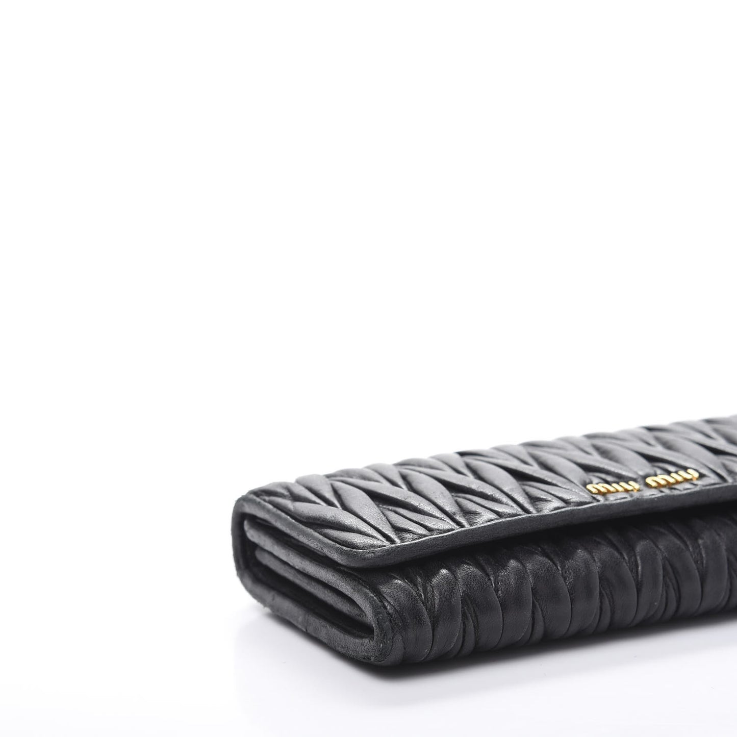 Nappa Matelasse Flap Wallet Black