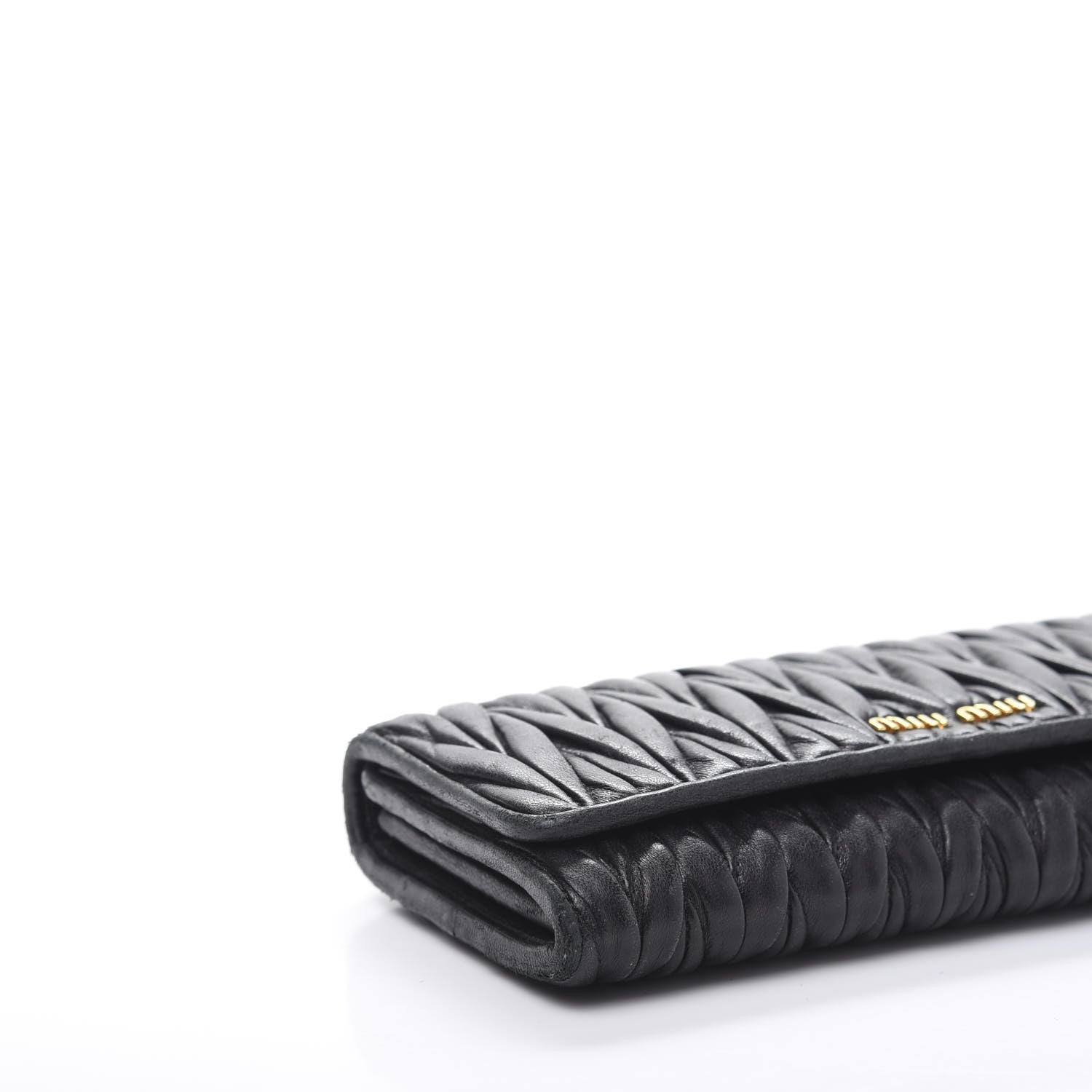 Miu Miu Nappa Matelasse Flap Wallet Black 7 of 13