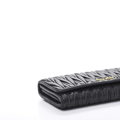 Miu Miu Nappa Matelasse Flap Wallet Black 7 of 13