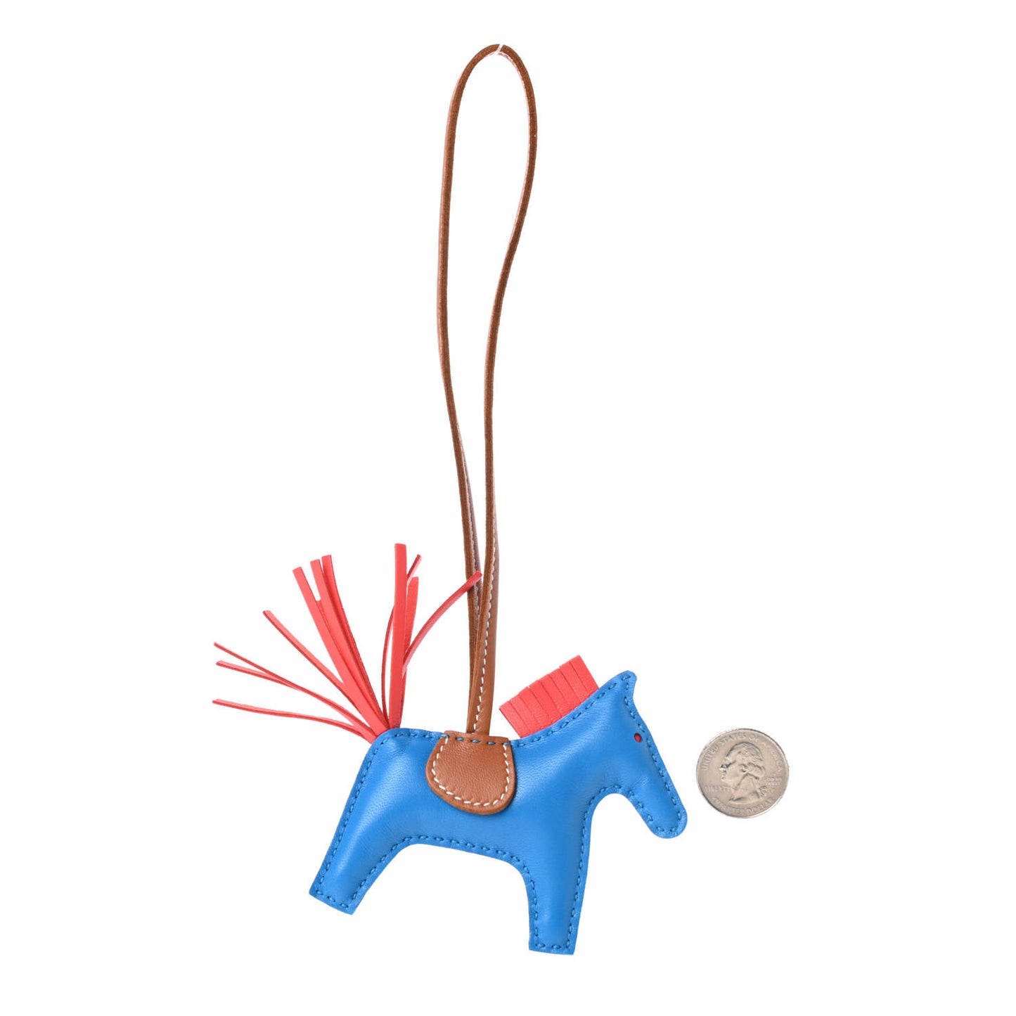 Milo Lambskin Grigri Rodeo Horse Bag Charm PM Blue Zanzibar Rose Texas Gold