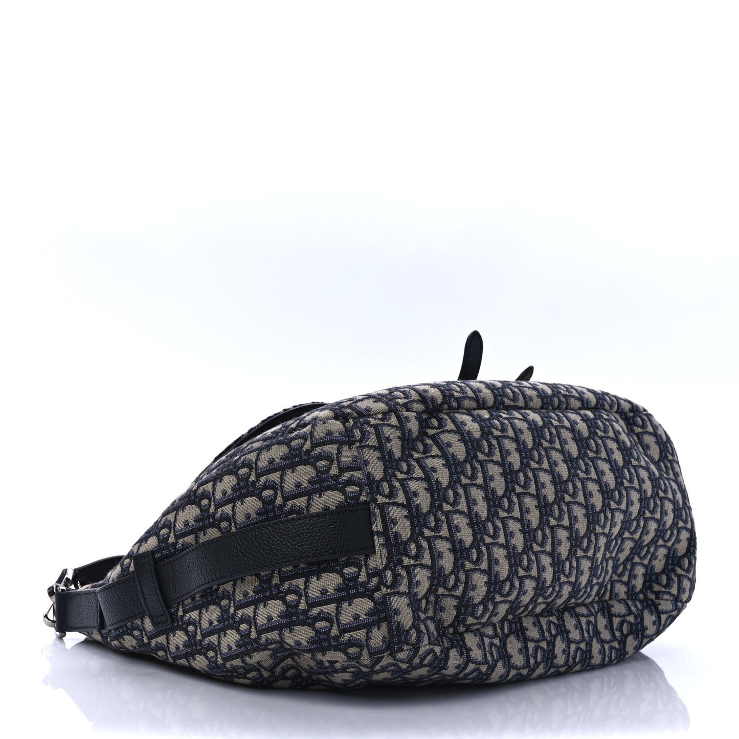Oblique Soft Saddle Bag Beige Blue
