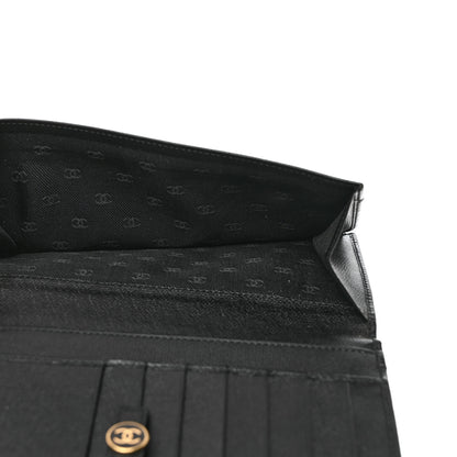 Chanel Grained Calfskin CC Button Long Wallet Black 6 of 9