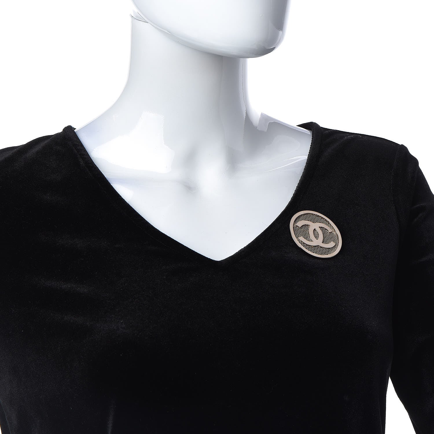Chanel Mesh Circle CC Brooch Gold 3 of 6