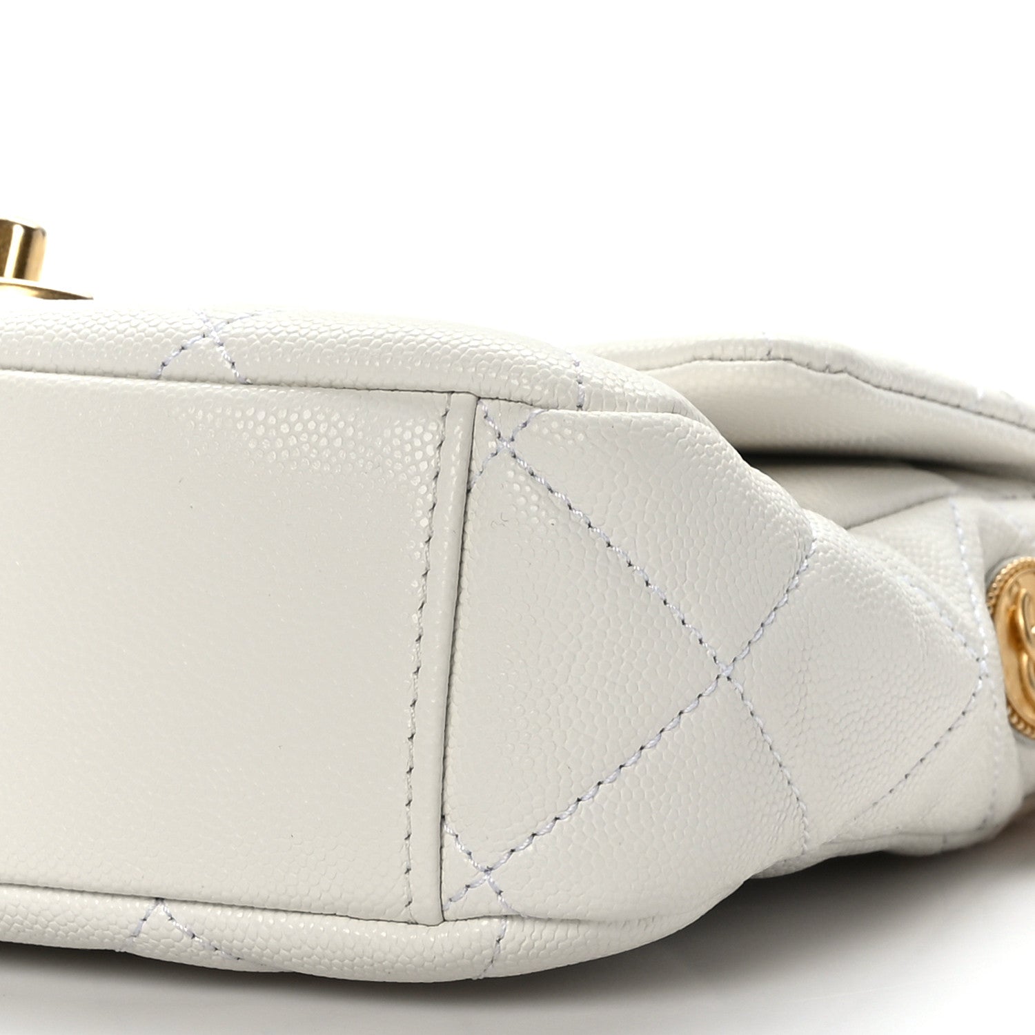 Chanel Caviar Quilted Small Twist Your Buttons Flap White 9 of 9