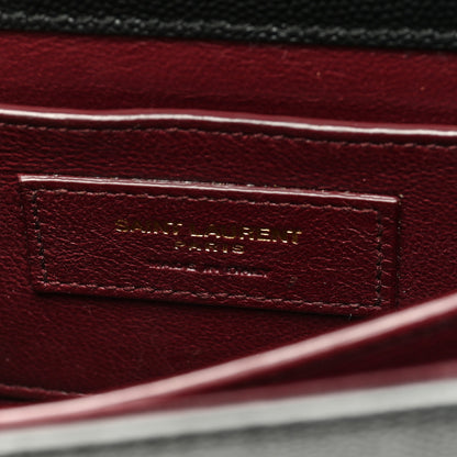 Saint Laurent Grain de Poudre Mini Classic Monogram Cassandra Top Handle Black Rouge Legion 6 of 11
