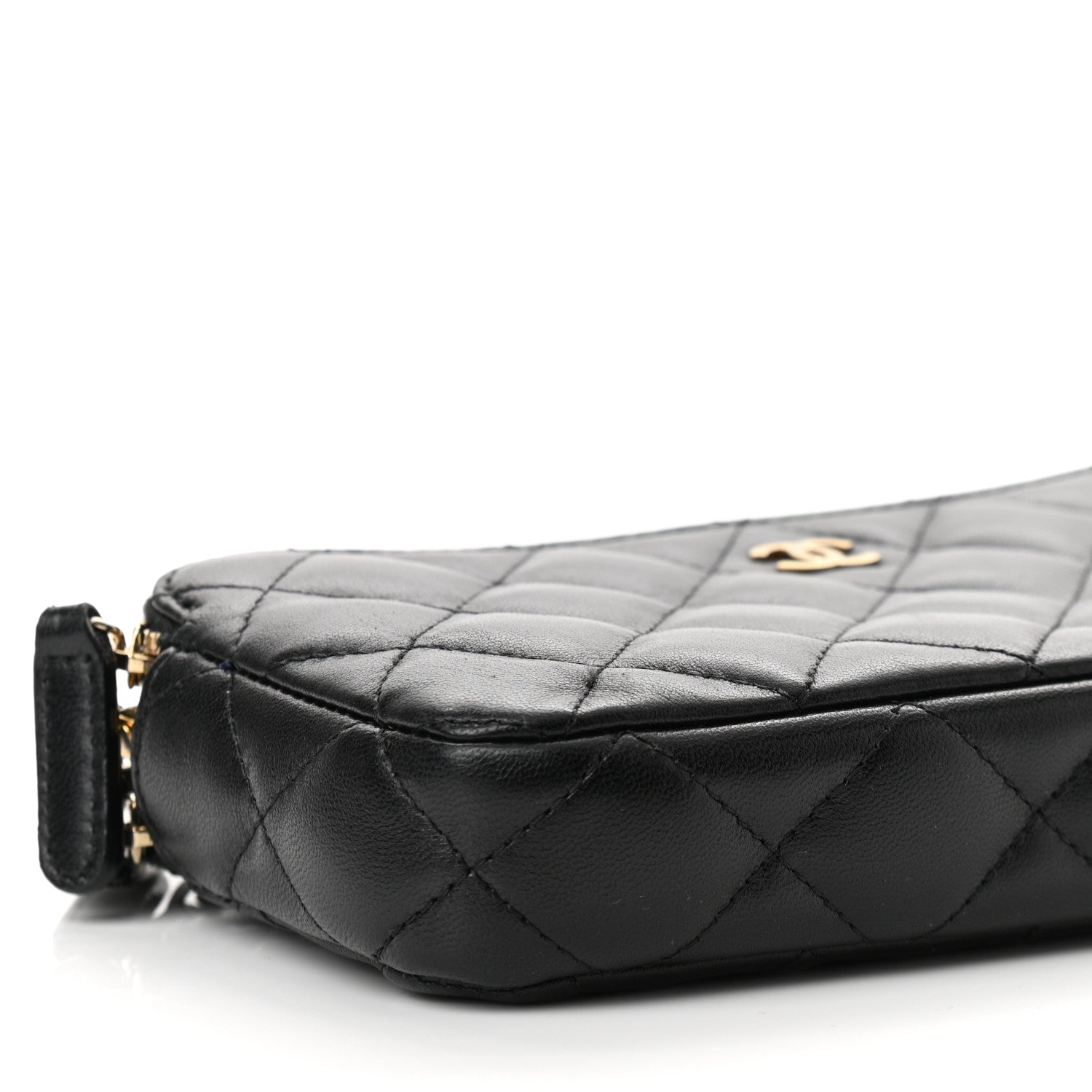 Chanel Lambskin Quilted Small Clutch With Chain Black 12 of 14