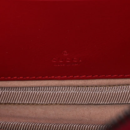 Gucci Calfskin Matelasse Mini GG Marmont Chain Crossbody Bag Hibiscus Red 7 of 11