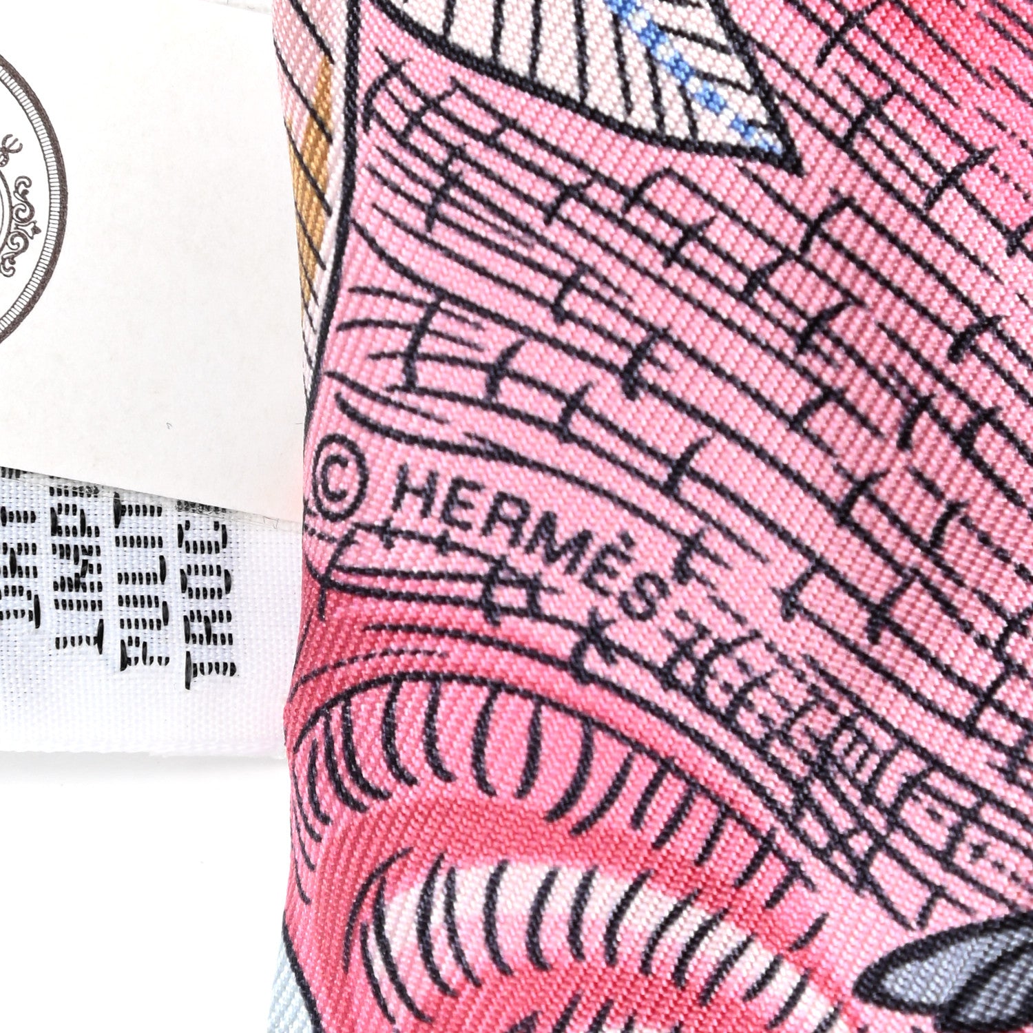 Hermes Silk Tree Of Song Twilly Bleu Pale Rose Blue Jean 4 of 5