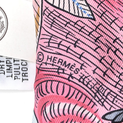 Hermes Silk Tree Of Song Twilly Bleu Pale Rose Blue Jean 4 of 5