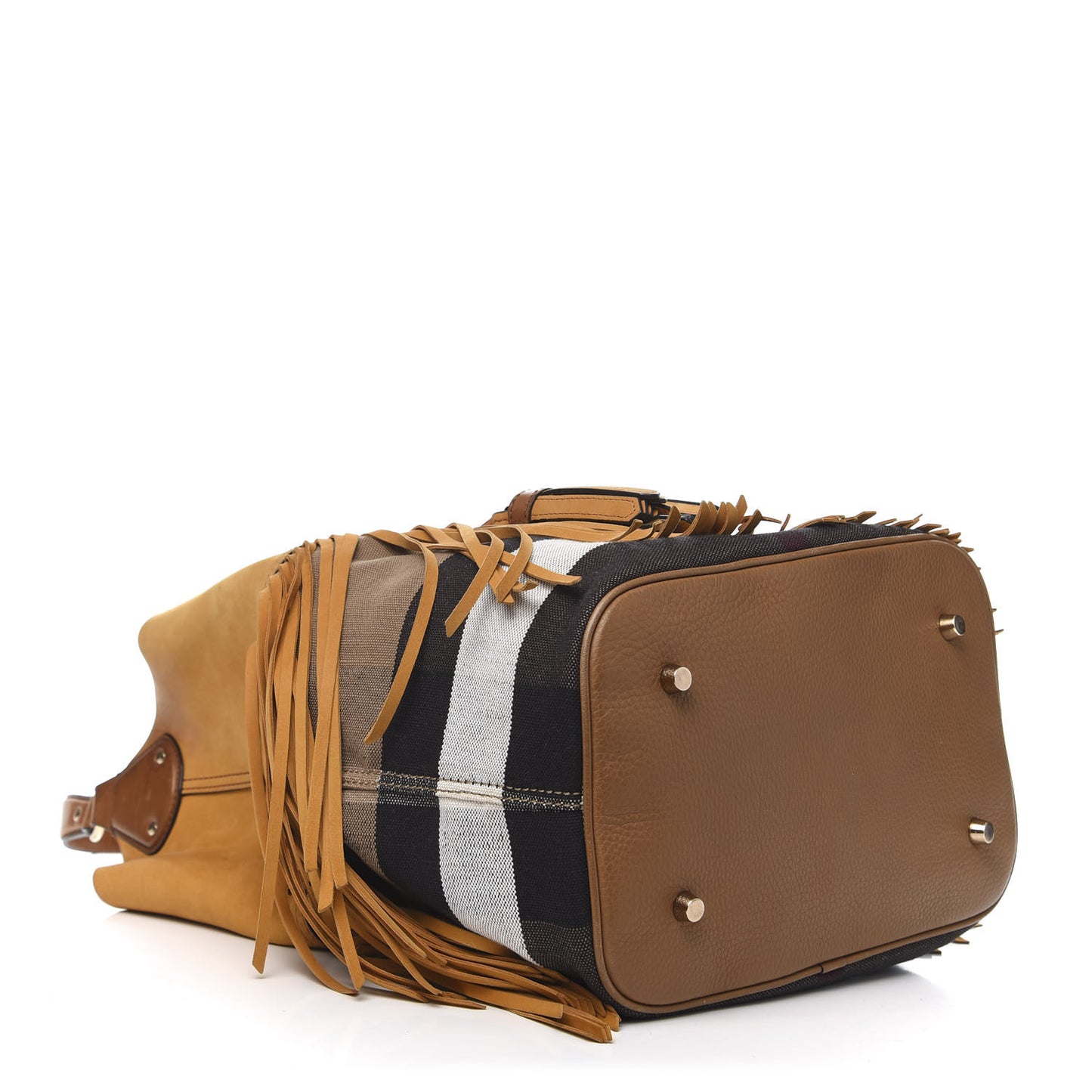 Suede Fringe Large Belgrove Bucket Bag Tan