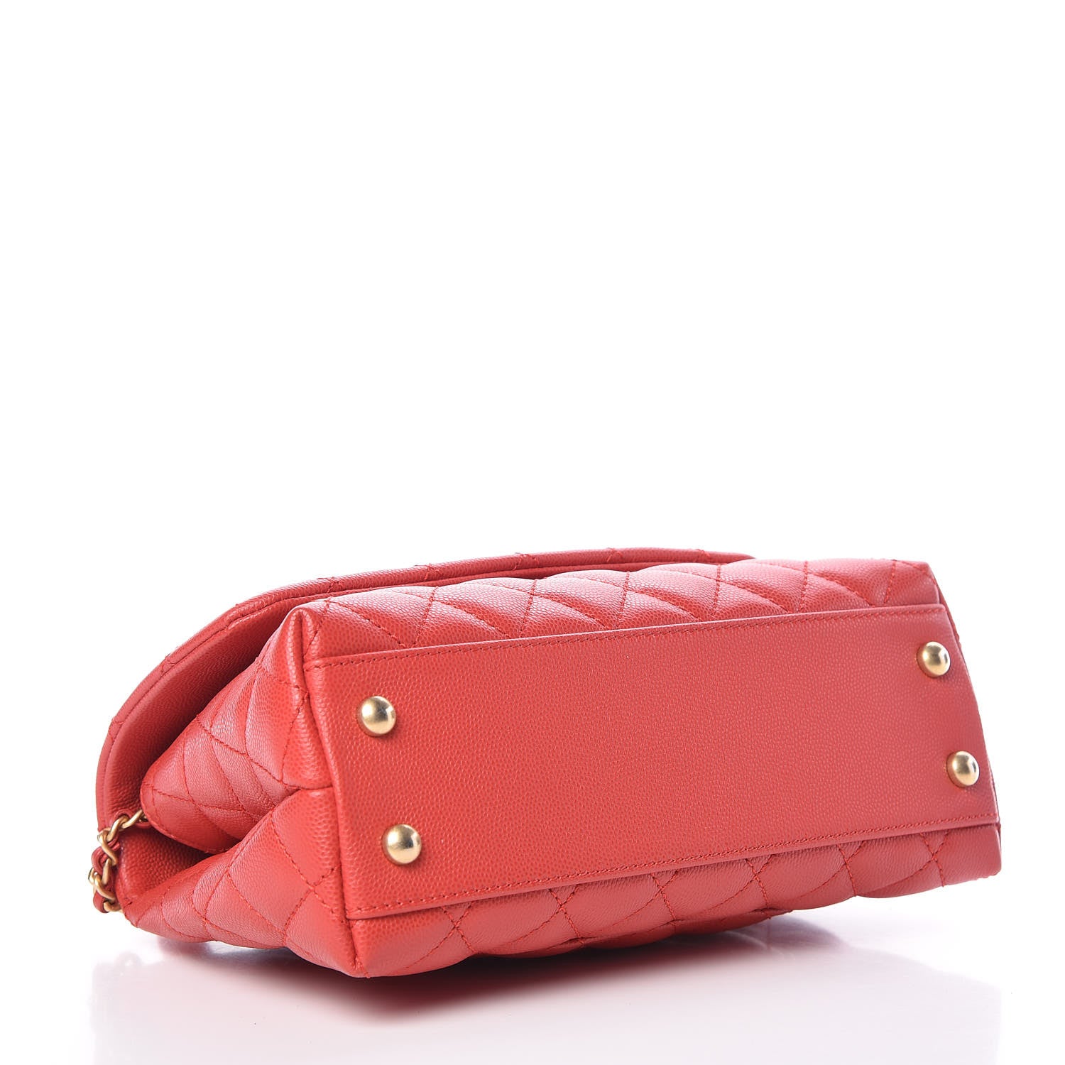 Chanel Caviar Quilted Mini Coco Handle Flap Red 4 of 9