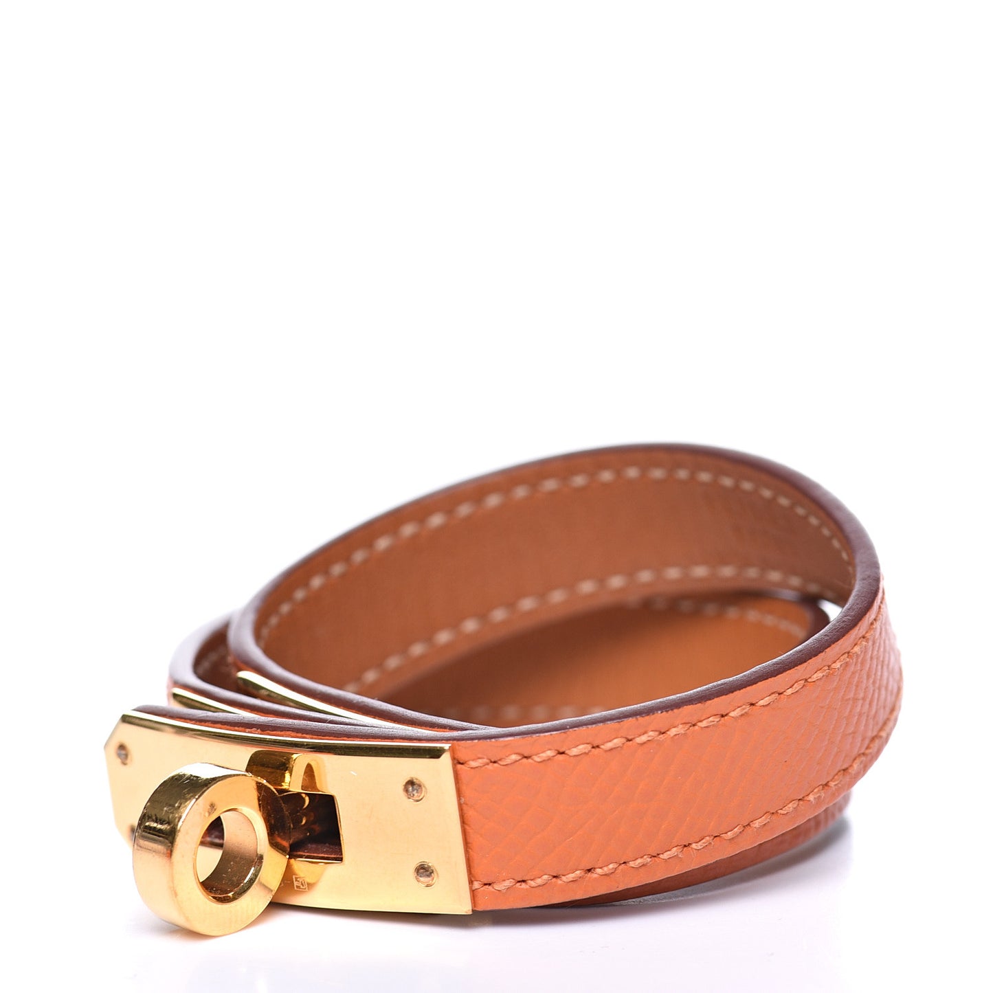 Epsom Kelly Double Tour Bracelet XS Orange