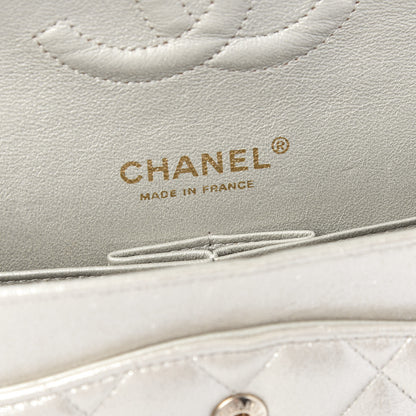 Chanel Iridescent Calfskin Quilted Medium Double Flap Silver 8 of 10