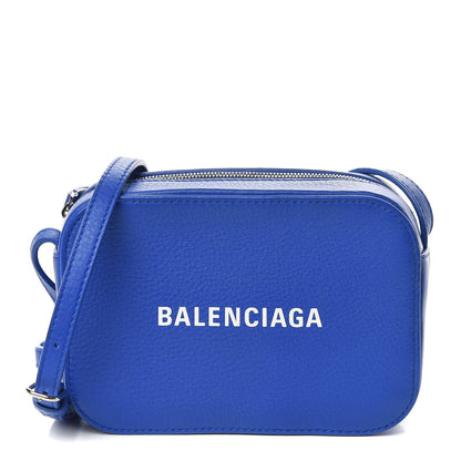 Balenciaga Smooth Calfskin Logo XS Everyday Camera Bag Bleu Prim White 1 of 8