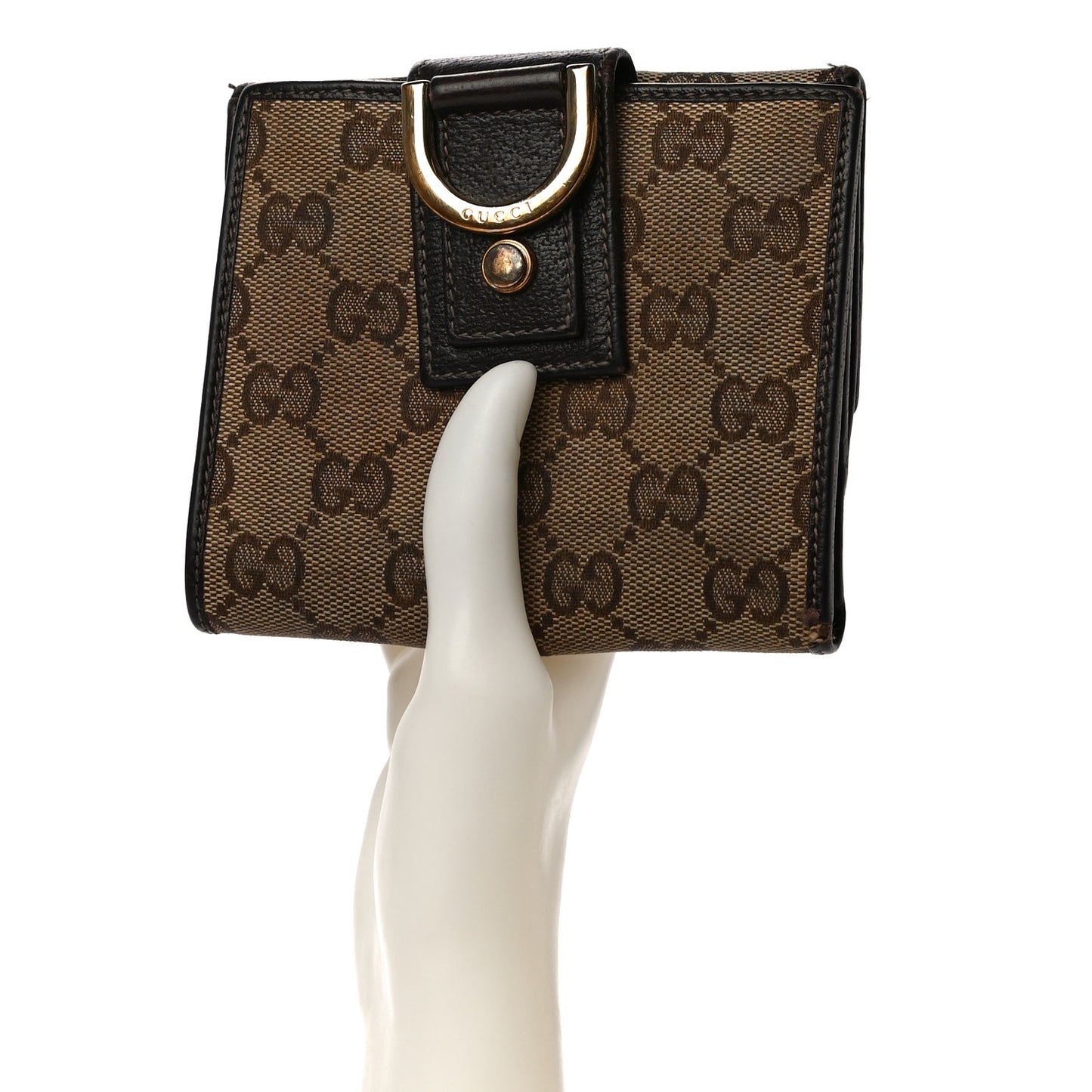 Monogram D Ring Compact Wallet Dark Brown