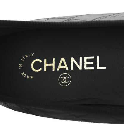 Chanel Printed Lambskin Patent Cap Toe Ballerina Flats 42 Black 9 of 11