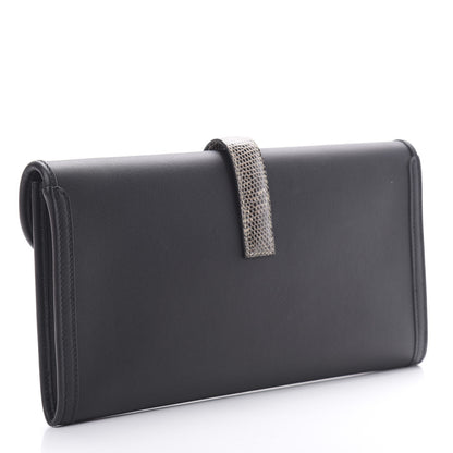 Hermes Swift Lizard Jige Elan Touch 29 Clutch Black Ombre 3 of 8
